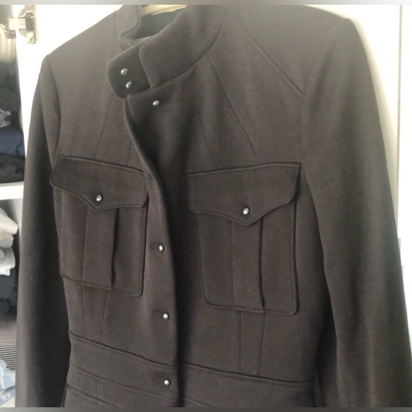 BALENCIAGA Black/Brown Wool Twill Blazer Jacket - Picture 3 of 12